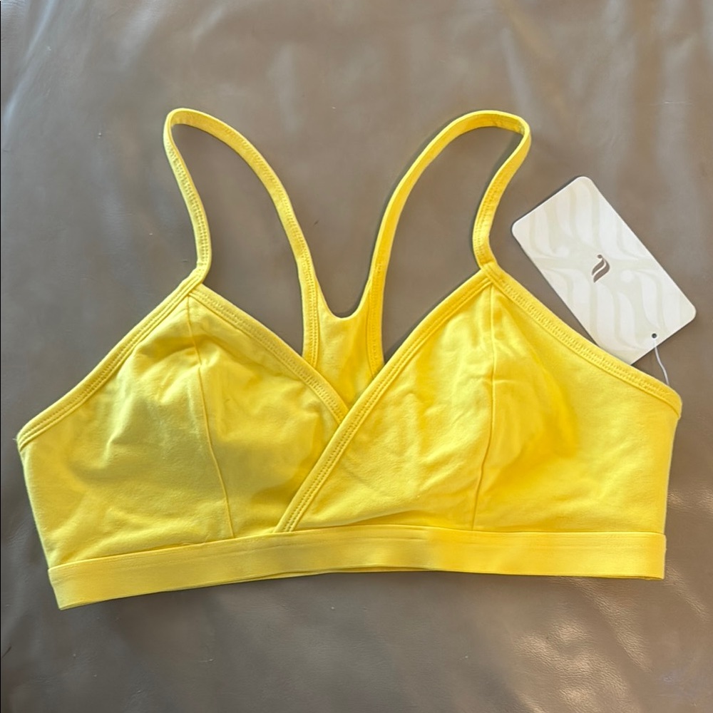 NWT Fabletics Yellow Sports Bra/ Bralette- size L